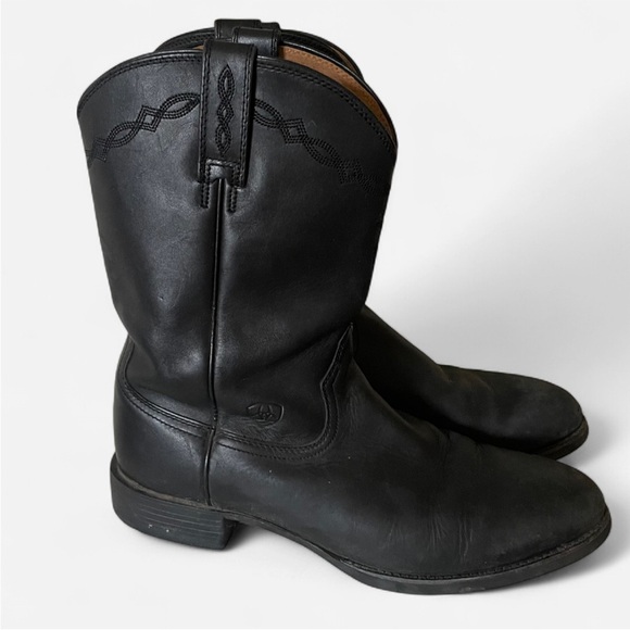 Ariat Heritage Roper Western Leather Cowboy Boots in Black Men’s Size 12 D - Picture 1 of 7